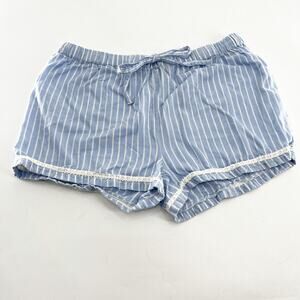 Cynthia‎ Rowley Blue Striped Boxer Sleep Shorts S